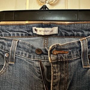 Levi Straight Legged deep wash jeans